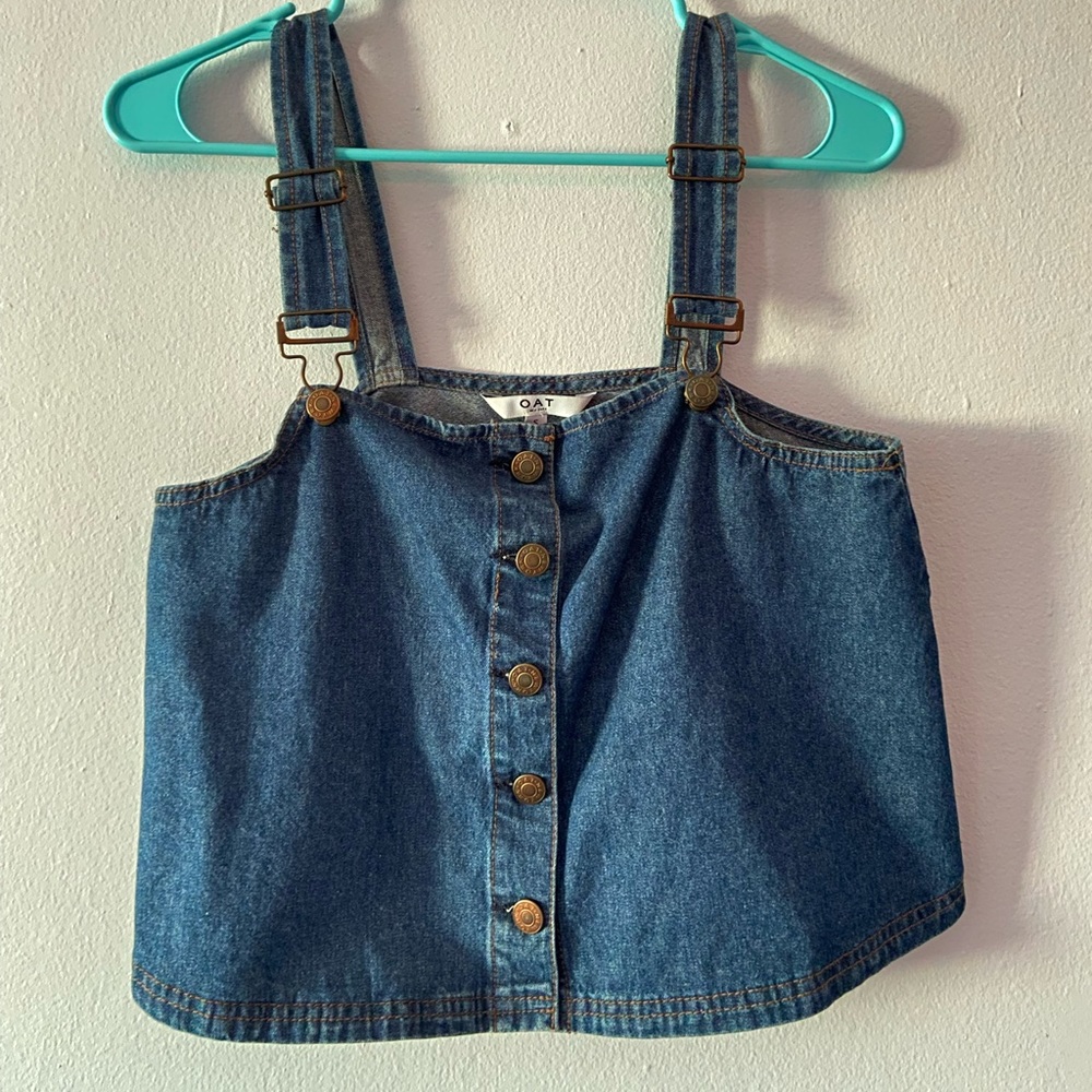 Oat New York denim overall top
